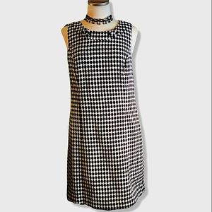 Ann Taylor Black and white polka-dot sheath dress